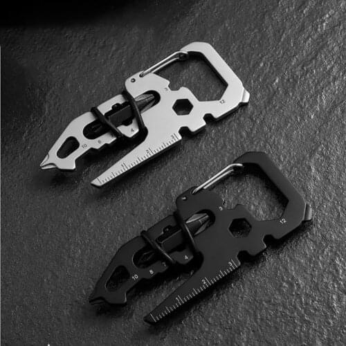Outdoor Carabiner Clip Bottle Opener Keychain Ring Climbing Accessories Portable Multifunctional Card Tool