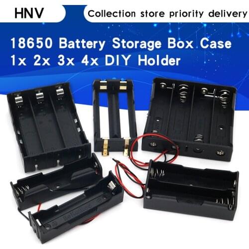 1X 2X 3X 4X Plastic Battery Case Holder Storage Box For 18650 Rechargeable Battery 1 2 3 4 Slot Container With Wire Lead Pin