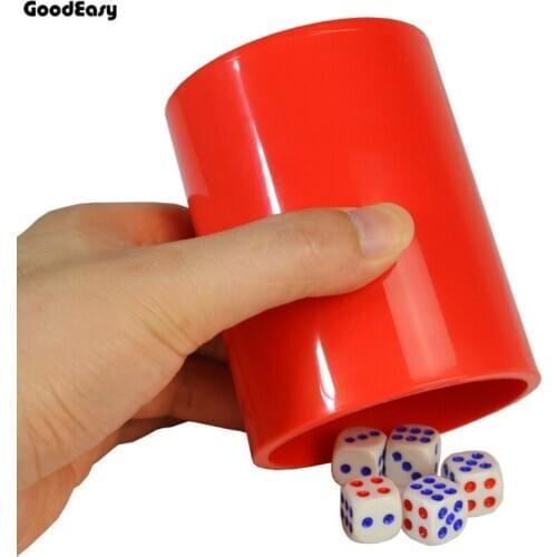 Plastic Dice Cup Club Bar Casino With 6pcs White Dices Texas Hold'em Poker Party Game Colorful Dice Cup Games Gambling