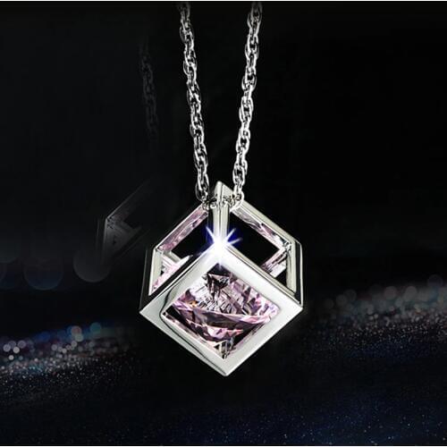 Car Pendant Cube Crystal Decoration Hanging Ornament Charms Automobile Internal Rearview Mirror Suspension Trim Accessories Gift