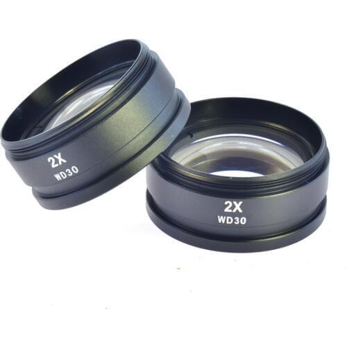 Professional SZM 2X WD30mm Auxiliary Objective Lens for Stereo Microscope Accessory Fitting Components Microscope Objective Lens