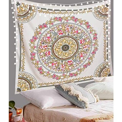Floral Mandala Tapestry Wall Hanging Indian Tapestry Dorm Decor Tapestry Hippy Wall Art Psychedelic Hippie Wall Hanging Bohemian