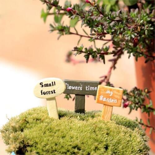 Resin sign board bonsai Figurines Micro Landscape Crafts signboard miniatures fairy garden moss terrarium decor