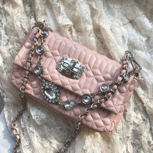 Bag Female 2020 Niche Design Light Luxury Diamond Chain Shoulder Messenger Bags High Quality Women Purse and Handbags Louis Bags