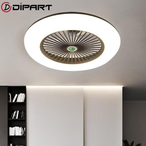 LED Fans Invisible Leaves Ultra-thin Ceiling Fan Lights Dimming Remote Control Plafonnier Lampara Techo Bedroom Ceiling Lamps