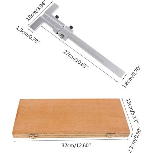 T-Type 0-160mm Vernier Caliper DIN862 Scraper Bridge Tool 0.05mm Fine Adjustment