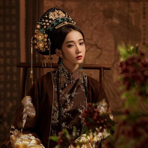 WYJN 6 Designs Qing Dynasty Empress Costume Gorgeous Full Embroidery Drama Hanfu Thematic Photograhy Cosplay Stage Performance