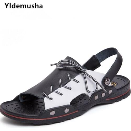 YIdemusha Men's Leather Sandals