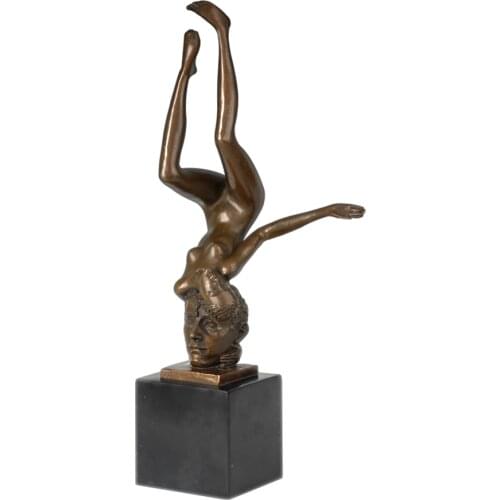 Western Overturned Nude Woman Statue Figurine Modern Art Sexy Female Bronze Sculpture for Decoration