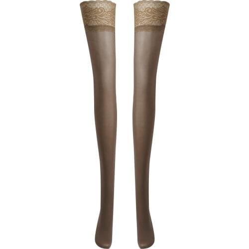 Women Lace Top High Stockings Slim Fit Silicone Thigh High Socks Sexy Smooth Tights Hosiery Femme Porno Cosplay Stocking Costume