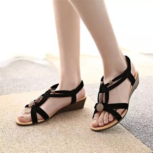 Women Sandals 2019 Fashion Summer Shoes Woman Flat Sandals Hemp Rope Lace Up Gladiator Sandals Non-slip Beach Chaussures Femme