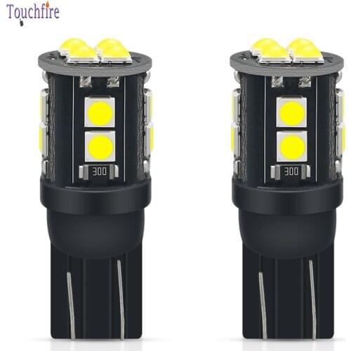 100Pcs Car LED Bulbs T10 W5W 12SMD 3030 Canbus Auto Error Free Turn Signal Light License Plate Lights Interior Reading 6000K 12V