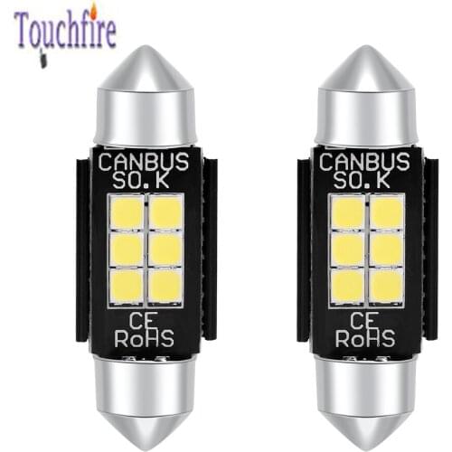 100PCS C5W Festoon Canbus Car Bulb 3030SMD 8LED License Plate Parking Dome Map Position Lamp Auto Clearance Reading Light 6000K