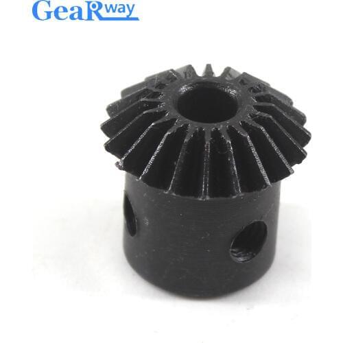 2pcs 1Module 20T Bevel Gear 1:1 Ratio 5/6/6.35/8mm Inner Bore 90 Degrees Metal Bevel Gear Drive 20Teeth Commutation Steel Gears