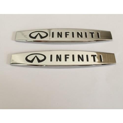 2pcs infiniti Car Fender side Emblem Badge rear bumper trunk fender Sticker car styling for q30 q50 g35 g37 fx35 fx37 qx70