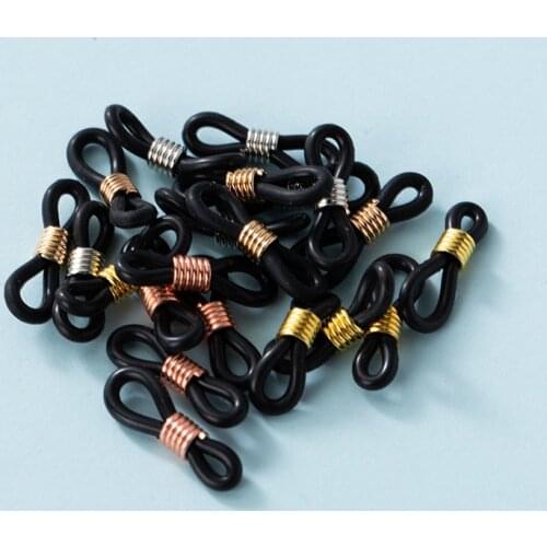100 pcs Ear Hook Eyeglasses Spectacles Chain Glasses Retainer Ends Rope Sunglasses Cord Holder Strap Retainer End Loop Connector