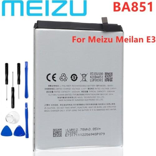 3360mAh BA851 Meizu 100% Original Battery For Meizu Meilan E3 Smartphone Latest Production High Quality Battery+Tracking Number