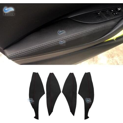For Toyota Corolla 2019 Microfiber Leather 4pcs Car Door Armrest Panel Cover Protection Trim