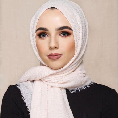 50 pieces/lot) hotsale Big size bubble viscose plain muslim hijab wrinkle wrap shawls muslim scarves/scarf 71 color GBS414a