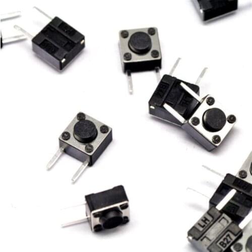 500Pcs 6*6*6mm SMD Tact light touch switch 2 pin side button Micro button 6*6*6H