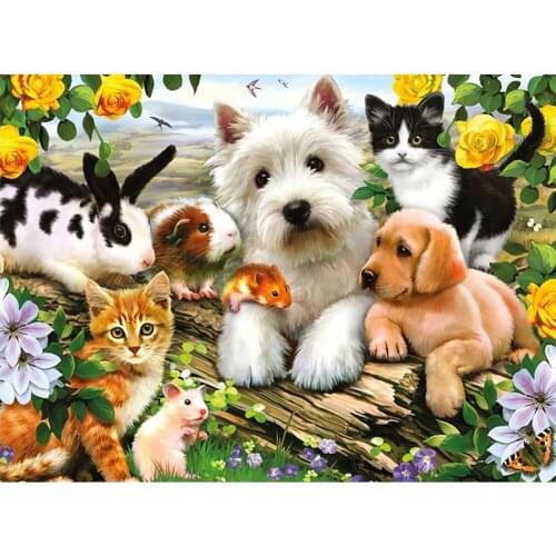 5d Diy Diamond Painting Animal Dog Cross Stitch Inlay Square Diamond Round Diamond Painting Art Mosaic Home Decoration 2021