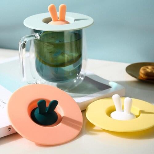 70% Dropshipping!!The lid can be reused cartoon design silicone cold drink beverage cup lid