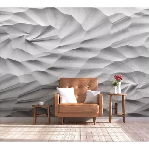 Beibehang Fashionable Nordic simple three-dimensional geometric stone relief TV background wall custom large mural green wall