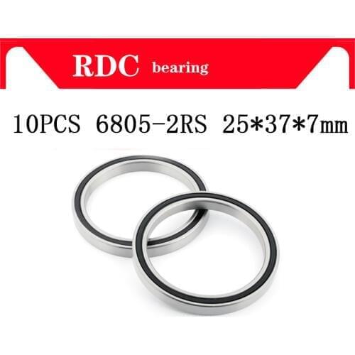 Free Shipping 10PCS ABEC-5 6805-2RS High quality 6805RS 6805 2RS RS 25x37x7 mm Thin Wall Rubber seal Deep Groove Ball Bearing