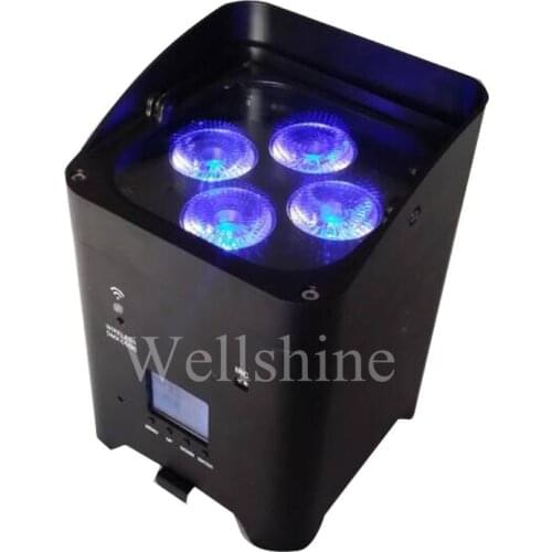 Free Shipping 4PCS/LOT 4*18W dmx wireless LED PAR 6in1 RGBWA UV