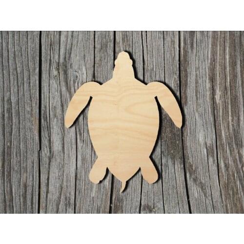 Wood Cutout Shapes Turtle Shape - Multiple Sizes - Laser Cut Unfinished