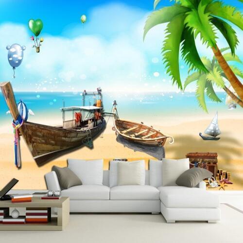 Photo wallpaper 3D fresh ocean view children room custom background decoration wall mural Living room wallpaper