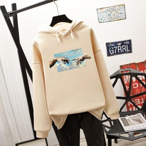 Kpop Line Art Hoodie Harajuku Oversized Sweatshirt Women Long Sleeve Graphic Harajuku Tops Autumn Unisex Clothing Sudadera Mujer