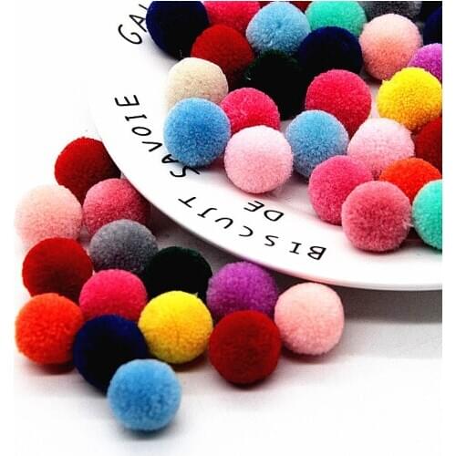 15mm Round Plush Fabric Velvet Ball Beads Cashmere Pompom Bead Fit Earring Hair Clip DIY Craft Supplies Jewelry Making Findings