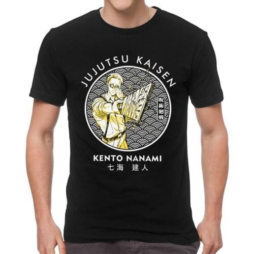 Jujutsu Kaisen Nanami Kento T Shirts Men Short Sleeve 100% Cotton T-shirt Anime Manga Tees Top Harajuku Tshirt Gift