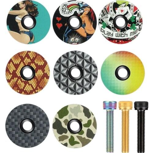 MTB Road Bike Bowl Cover Bicycle Stem Top Cap for 28.6mm Fork Tube Headset Cap U2JB