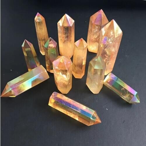Aura Quartz Crystals Wand Point Natural Stones Minerals Gemstones Healing Reiki Gems Feng Shui Home Decorations