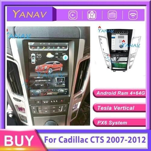 Android Tesla style Vertical Screen radio receiver For Cadillac CTS 2007-2012 car GPS navigation multimedia video DVD head unit