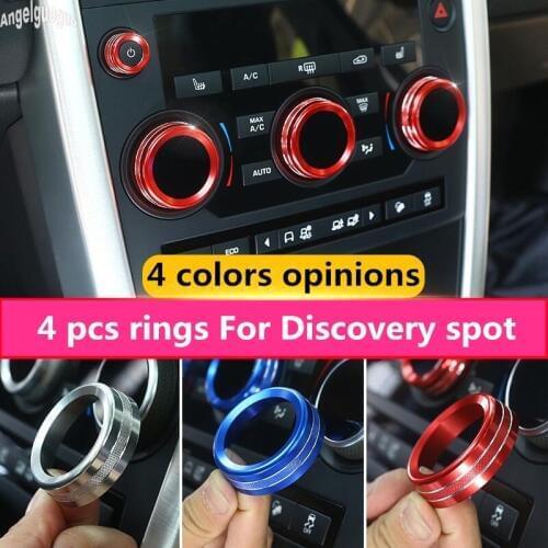 Metal Rings For Land Rover Discovery Sport 2015-19 Car Air Conditioning Knob Decoration Cover AC Frame Car-styling Accessories
