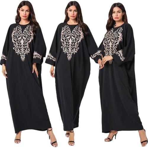 Abaya Muslim Women Maxi Dress Dubai Batwing Sleeve Farasha Jilbab Islamic Kaftan Arab Robe Ramadan Gown Oversize Abayas Caftan