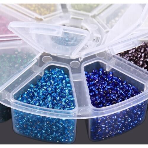 1 Box 8 Colors Glass Beads Transparent Hand-sewing Cross Stitch Beaded DIY Cross Stitch 0.2cm Glass Beads Home Sewing Accessorie