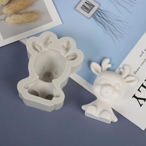 Christmas Elk Silicone Mold Fondant Cake Decorating Handmade Soap Mold Sugarcrafts Chocolate Baking Tool For Cake Gumpastes Form