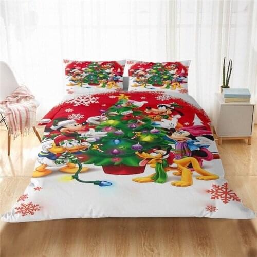 Disney Stitch Christmas Bedding Set Queen King Size Duvet Cover Children Bedroom Comforter Bedding Sets Luxury