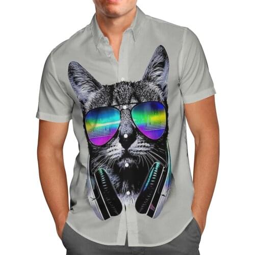 Anime Dog 3D Beach Hawaii Summer 2021 Shirt Short Sleeve Shirt Streetwear Oversized 5XL Camisas De Hombre Blusa Masculina-26