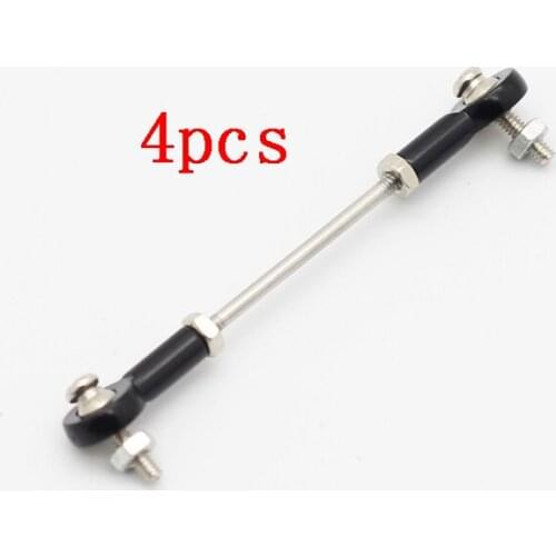 4pcs M2 Tie Rod with Metal Ball Ends Head Buckle Connectors for DIY RC Aircraft / Boat / Cars Models Length 33mm-318mm