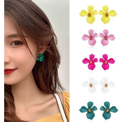 Flower earrings cute piercings stud earring harajuku fashion jewelry for women boucle oreille femme brincos aretes accessories