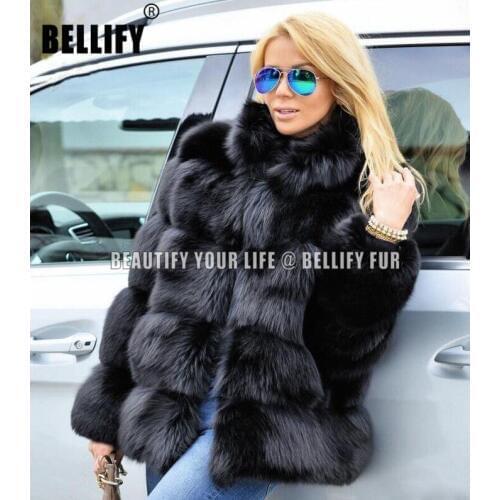 TOPINEUP Black Fur Coats