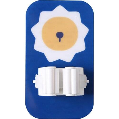 Three in a bag!3177 traceless mop clip hook cartoon mop rack toilet hole free multi-functional broom rack storage hook