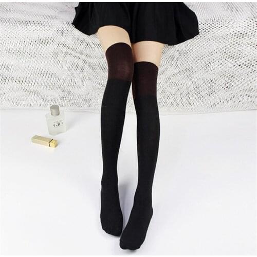 YSDNCHI Harajuku Female Striped Sexy Stockings Women Long Hiphop Cotton Thigh High Stockings Black Over Knee Girl 2020 Hot