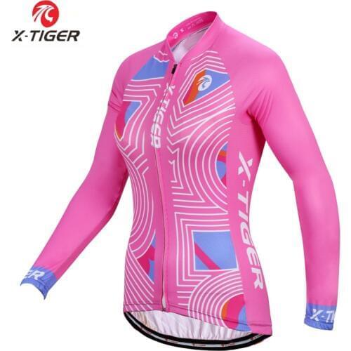 X-Tiger Anti-UV 100% Polyester Women Cycling Jersey Breathable Long Sleeve Autumn MTB Bike Wear Clothes Bicycle Cycling Clothing