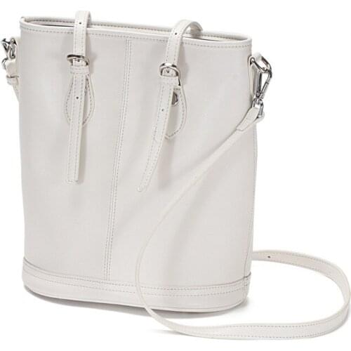 2021 New White Genuine Cow Leather Handbag For Women Office Shopping Female Tote Big Capacity Shoulder Bags Brand Design